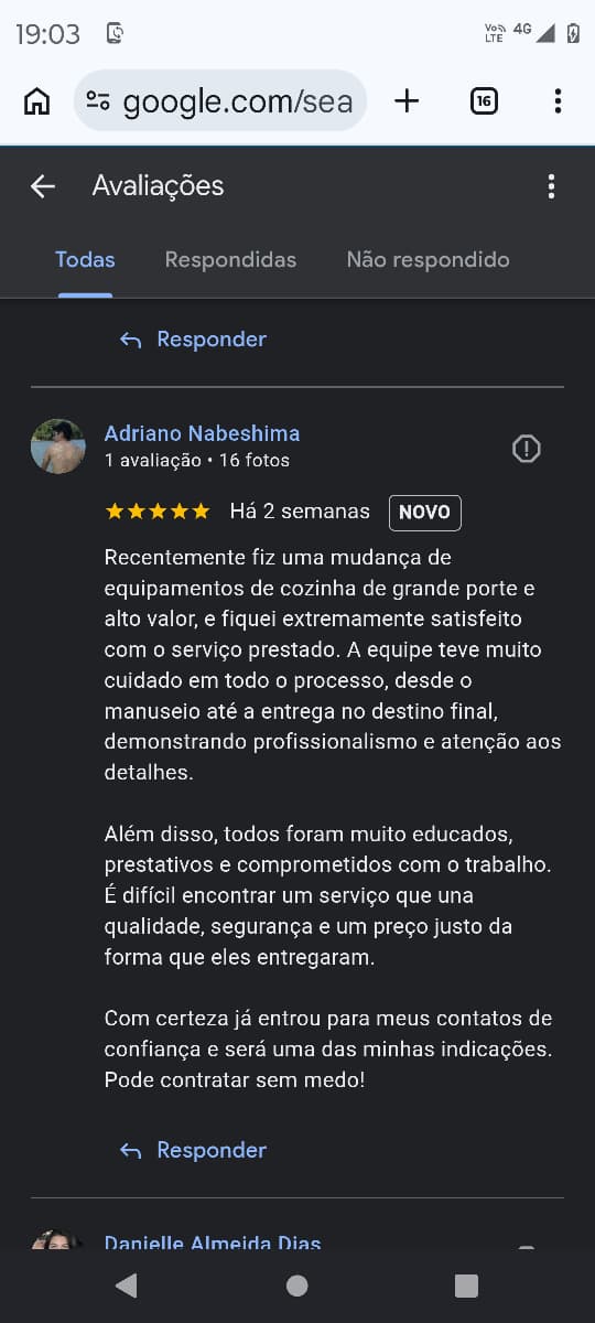 Depoimento Google de cliente satisfeito