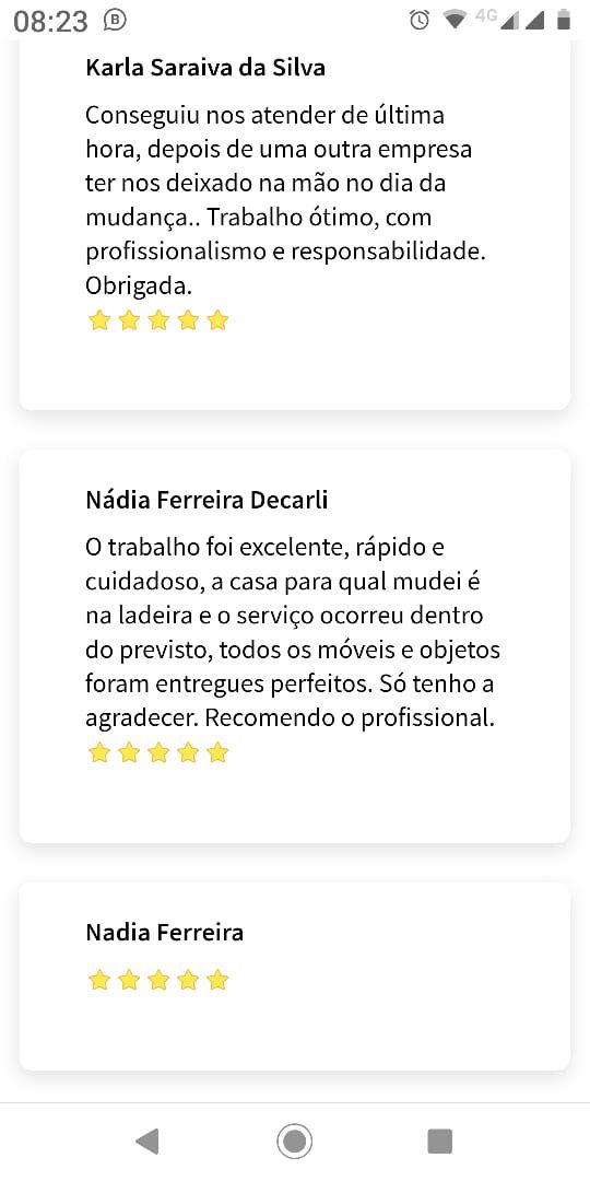 Comentários positivos de clientes